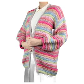 Autre Marque-Cardigan de crochê listrado multicolorido - tamanho S/M-Multicor