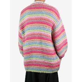 Autre Marque-Cardigan au crochet rayé multicolore - taille S/M-Multicolore