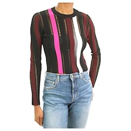 Proenza Schouler-Multicoloured striped ribbed lace top - size XS-Multiple colors