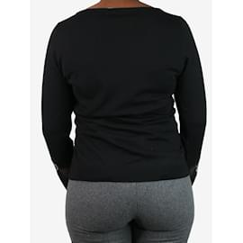 Nina Ricci-Suéter preto de renda com padrão ziguezague - tamanho XL-Outro