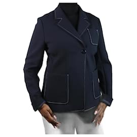 Joseph-Navy wool-blend contrast-stitched jacket - size FR 42-Blue