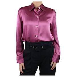 Vince-Camisa de seda roxa com botões - tamanho M-Roxo