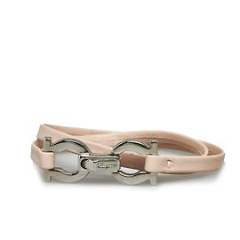 Salvatore Ferragamo Ferragamo Pink Gancini Leather Bracelet Pink