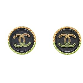 Chanel-Chanel Gold CC Clip-On Earrings-Golden,Other