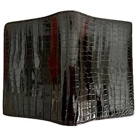 Hermès-Hermes : Diary cover in black porosus crocodile Very very good condition-Black