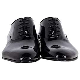 Hugo Boss-Chaussures Oxford Boss en Cuir Verni Noir-Noir
