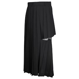 Sacai Plissee-Cut-Out-Midirock aus schwarzem Polyester Schwarz