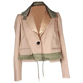 Kurz geschnittene Blazerjacke von Sacai aus beigem Polyester Beige