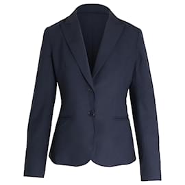 Theory-Theory Single-Breasted Blazer in Navy Blue Wool-Navy blue