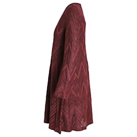 Missoni-Missoni Chevron Mini Dress in Burgundy Rayon-Other,Python print