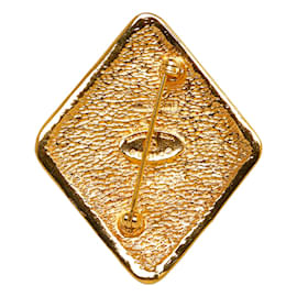 Chanel-CC Diamond Frame Brooch-Golden