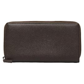 Gucci-Leather zip around wallet 353227-Brown