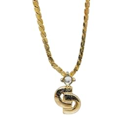 Dior-CD Chain Pendant Necklace-Golden