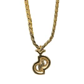 Dior-Dior CD Chain Pendant Necklace Metal Necklace in Good condition-Golden