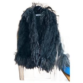 Saint Laurent Fur Coat Black