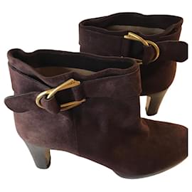 Avril Gau-Avril Gau suede and leather boots-Dark red