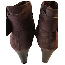 Avril Gau-Avril Gau suede and leather boots-Dark red