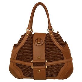 Alexander McQueen Couro Marrom Lona Revestida e Bolsa Novak de Couro Marrom
