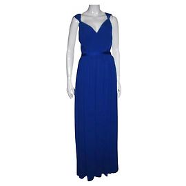 Vera Wang Robe de soirée bleu ciel à drapé à la grecque Bleu
