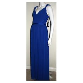 Vera Wang-Sky blue evening dress with Grecian draping-Blue
