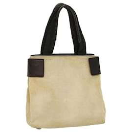 Prada-PRADA Hand Bag Canvas Beige Auth cl705-Beige