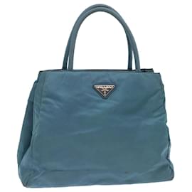 Prada-PRADA Hand Bag Nylon Blue Auth cl714-Blue