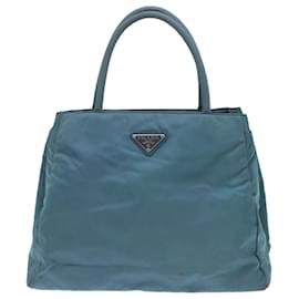 Prada-PRADA Hand Bag Nylon Blue Auth cl714-Blue