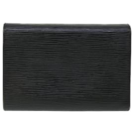 Louis Vuitton-LOUIS VUITTON Epi Porte Tresor Etui Papie Wallet Black M63712 LV Auth 52473-Black