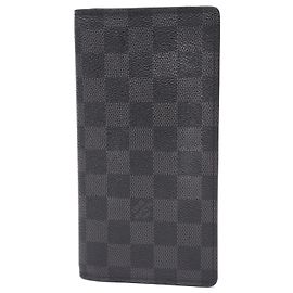 Portafoglio Louis Vuitton Brazza Tela Damier Graphite Nero