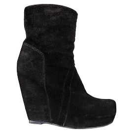 Rick Owens Suede Ankle Boots Black
