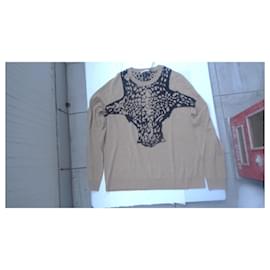 Sonia Rykiel-ML Sonia Rykiel sweater 42/44 camel wool panther pattern-Camel