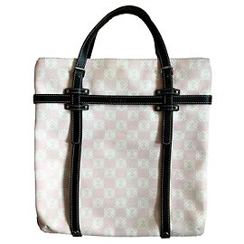 Bolsa Loewe Rosa e Branca de Lona e Couro Rosa