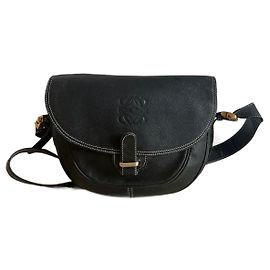 Loewe Oropesa Black Leather Handbag Black