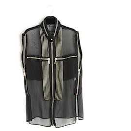 Givenchy-SS2011 Silk Black zippers FR38/40-Black