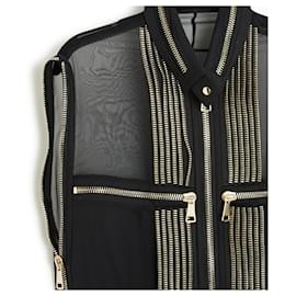 Givenchy-SS2011 Silk Black zippers FR38/40-Noir