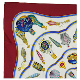 Hermès-HERMES CARRE 90 qu importe le flacon Scarf Silk Red Auth 52261-Red