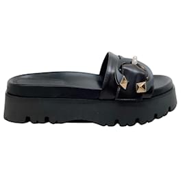 Jimmy Choo-Jimmy Choo Black Leather Maiti Flat Sandals-Black