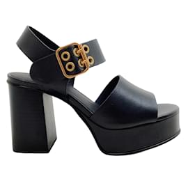 See by Chloé-See by Chloe Black Lexy High Platform Sandals-Black