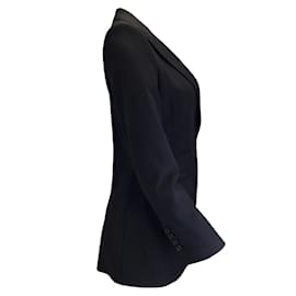 Dolce & Gabbana-Dolce & Gabbana Black Bee Embellished Two-Button Wool Blazer-Black