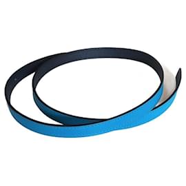 Hermès-Hermès reversible belt leather 13 mm-Blue