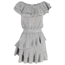 LoveShackFancy-LoveShackFancy Ruffled Gingham Mini Dress in Multicolor Cotton-Other,Python print