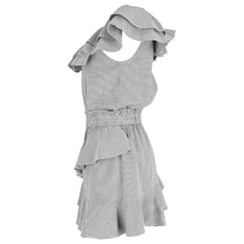 LoveShackFancy-LoveShackFancy Ruffled Gingham Mini Dress in Multicolor Cotton-Multiple colors