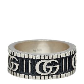 Gucci Anello G foderato GG Marmont Argento