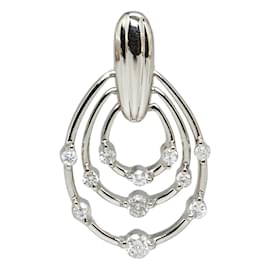 & Other Stories-Platinum Diamond Pendant-Silvery