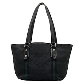 Gucci-Gucci GG Canvas Jolicoeur Tote Bag Canvas Tote Bag 137396 in Good condition-Black