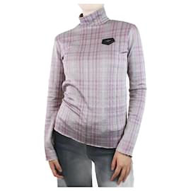 Louis Vuitton-Purple mock-neck plaid top - size M-Purple