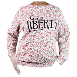 Gucci-Rosafarbener Liberty-Pullover mit Blumenmuster – Größe M-Pink