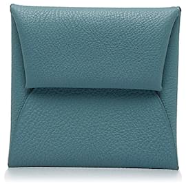 Hermès-Pochette à monnaie Hermes Bleu Evercolor Bastia-Bleu