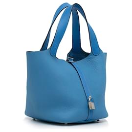 Hermès-Serrure Hermès Bleu Clémence Picotin 22-Bleu