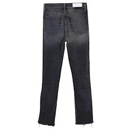 Re/Done-RI/Jeans Done diritti con orlo grezzo in cotone grigio-Grigio